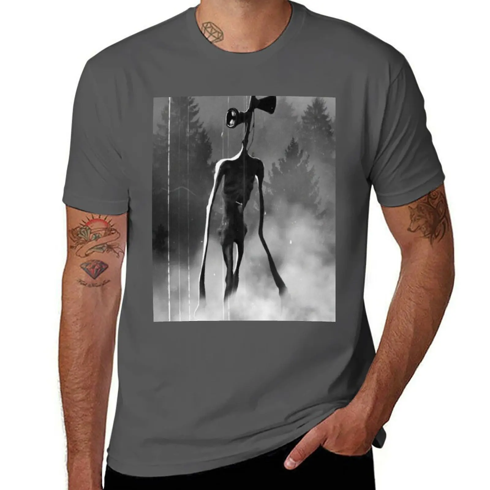 

Siren head night forest backpack T-Shirt g man t shirts for men man tshirt T-Shirt