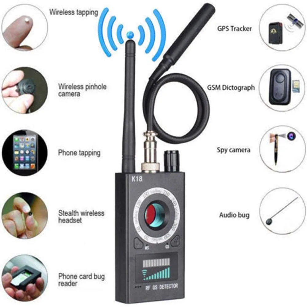 Anti-Spy Detector Auto Alarm Artificial Intelligent rf detectors Hidden Camera Radio Frequency Detector Finder GPS Tracker PQ620