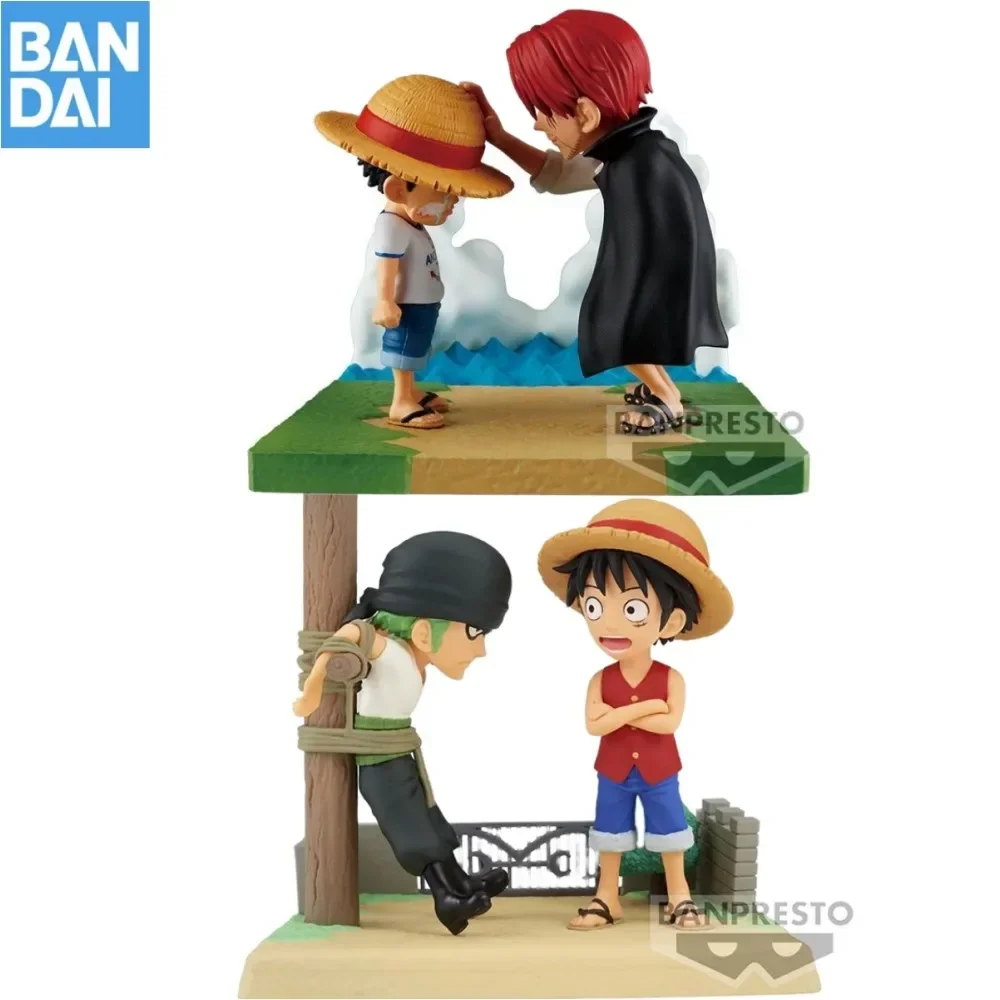 BANDAI Original BANPRESTO ONE PIECE WCF Luffy Shanks Roronoa Zoro Storyline Anime Figure Kids Toys Collectible Christmas Gifts