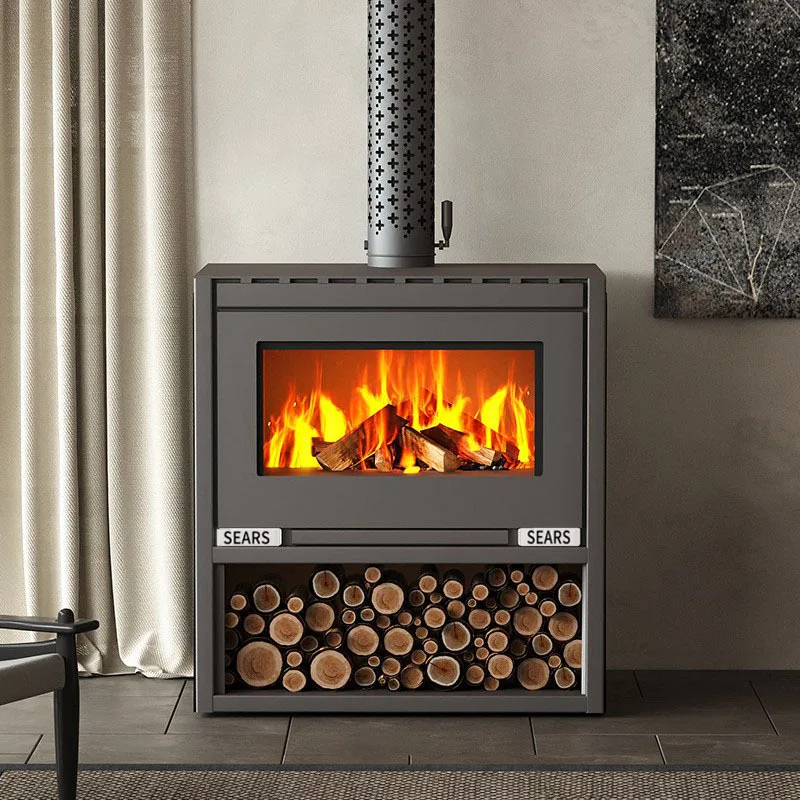 Chimenea de leña de fuego Real, horno de calefacción de acero inoxidable para habitación de invierno, hogar moderno, país
