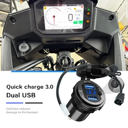 For HONDA CB 500X CB 400X CB500X CB400X 2022-2024 Quick Charge 3.0 Dual USB Charger Plug Socket Power Adapter