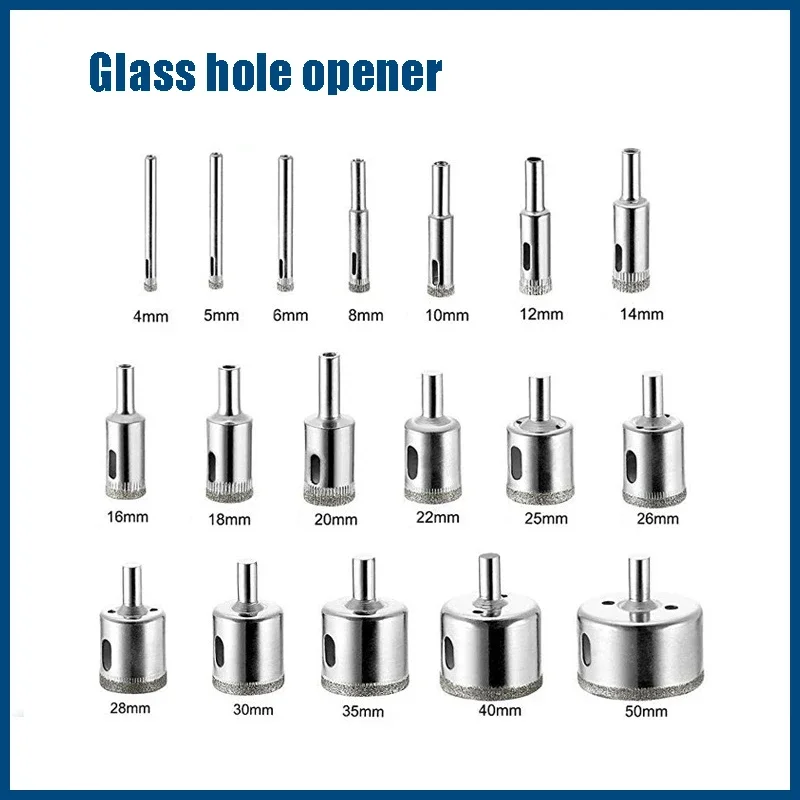 

1-piece Ceramic Tile Drill 3-60mm Diamond Coated Ceramic Tile Marble Drilling Tool Glass Ceramic Marble Drilling Bit