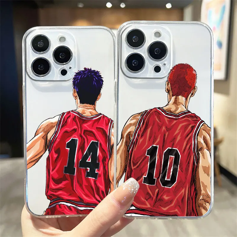 Slam Dunk Cute For iPhone 15 14 13 12 11 Pro Max XS Max X XR 7 8 Plus 6S 5S Shockproof Transparent Phone Case