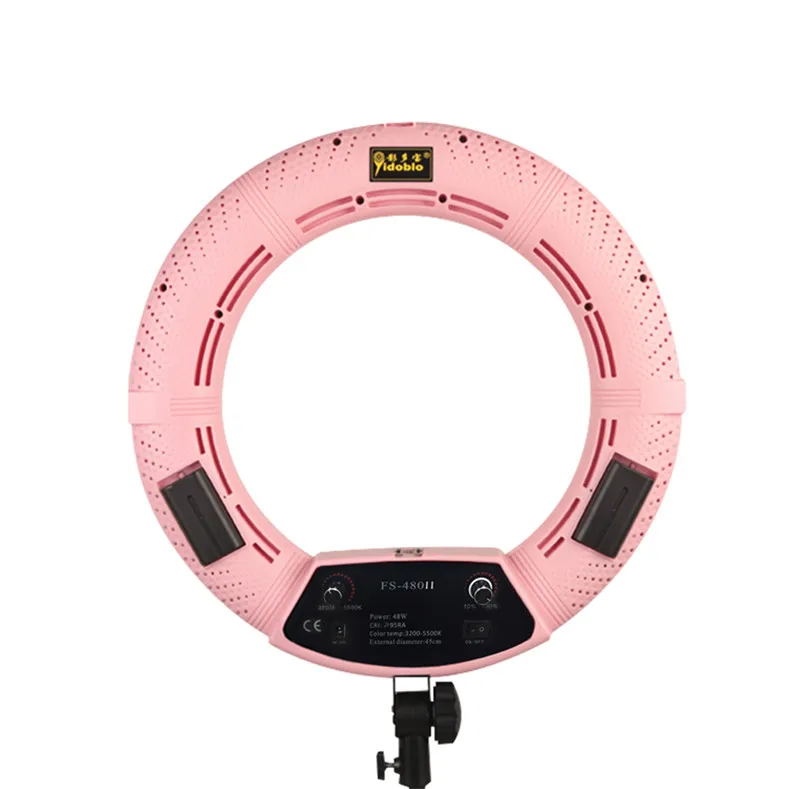 

FS-480II 3200-5500K Кольцевая лампа для фотосъемки с регулируемой яркостью Камера Фото/Студия/телефон/Видео 18 "48 Вт 480 Светодиодный кольцевой светильник