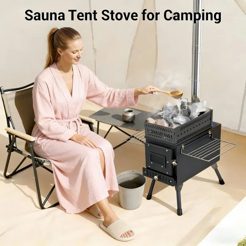 

Camping Equipment Carbon Steel Stainless Steel Outdoor BBQ Heating Cooking Tool Tent Sauna Stove