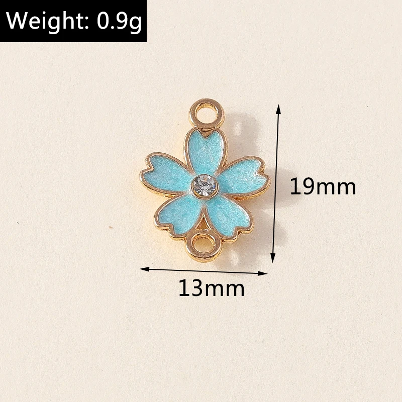 10 Stück niedliche, bunte Emaille-Blumen-Verbindungsstücke für die Schmuckherstellung, Armbänder, Halsketten, Ohrringe, DIY-Handarbeitszubehör – Detail 6