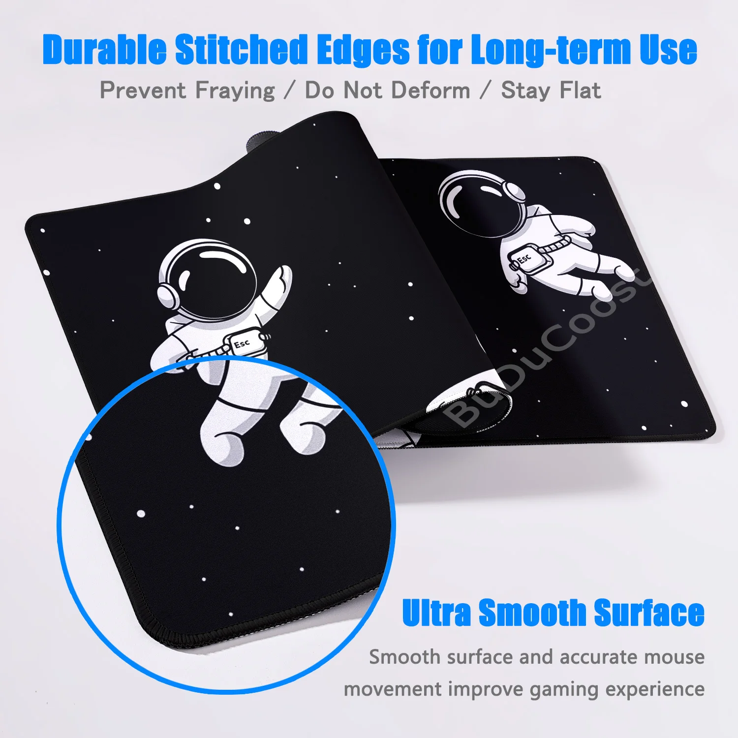 XXL New Desk Protector Mouse Pad Astronaut Print Black Pattern Game Mice Mat Lock Edge Keyboardpad Mausepad Computer Accessories