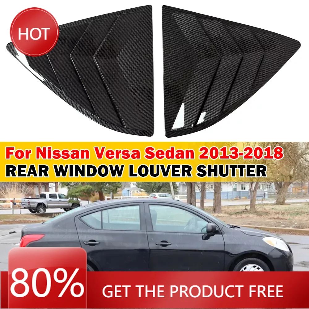 Cubiertas de espejo para Nissan Versa Sedan 2013-2018, cubierta de persiana lateral para ventana trasera de coche, pegatina embellecedora, pala de ventilación ABS de fibra de carbono