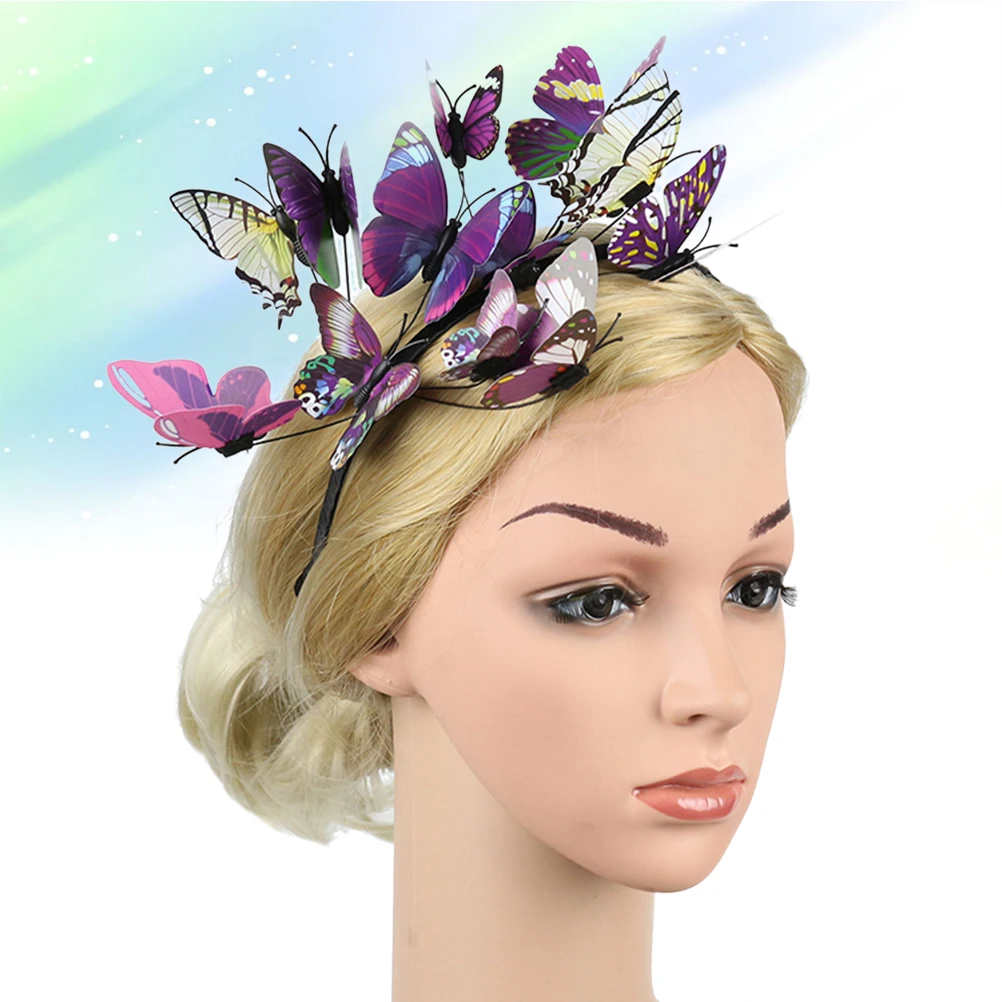 

Butterfly Hair Bands Women Headband Sparkle Plastic Elegant Design Party Accessories Wedding Purple Hoop Hair Band Holiday Gifts