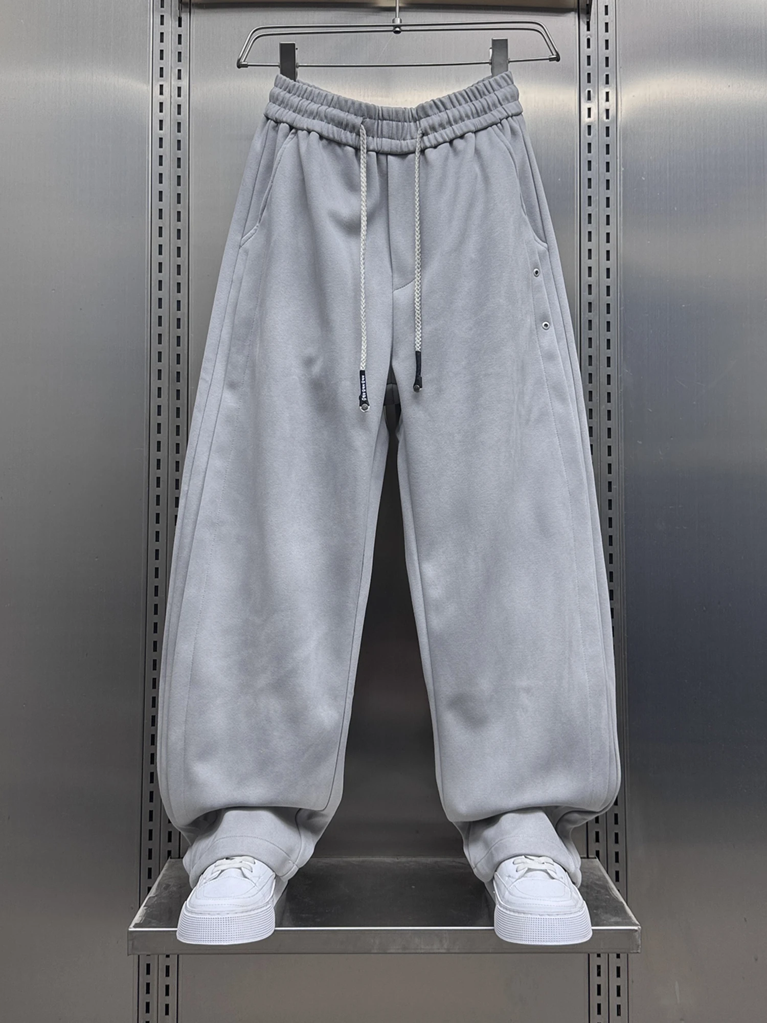 

American Sle Casual Sweatpants Men's Autumn Winter New Loose Versatile Sports Pants Wide Leg Knife Pants Micro Stretch