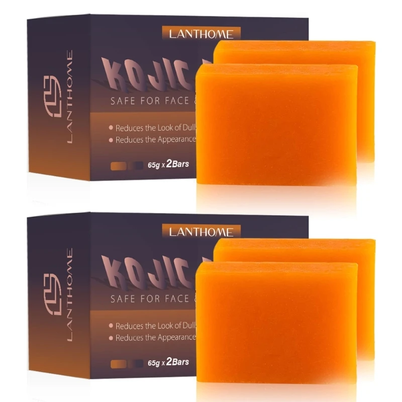 

1/2Pcs Kojic Acids Brightening Soap Black Spots Remover Cleanser Minimize Freckles Shrink Pores Face Body Soap Skin Care