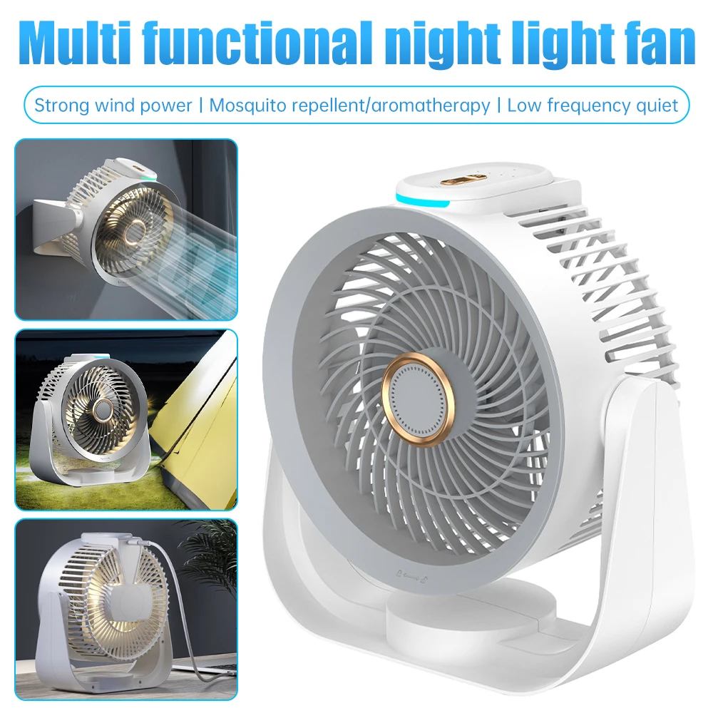 Tabletop Circulation Fan Small Air Cooler Portable Humidifier Air Adjustment Fan Office/Home Fan Rechargeable USB Low Noise