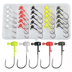 25Pcs Ned Rig Jig Heads Kit Mushroom Jig 2.8g 3.5g 4.6g Weedless Jigheads Bass Trout fishing worm jig head hooks