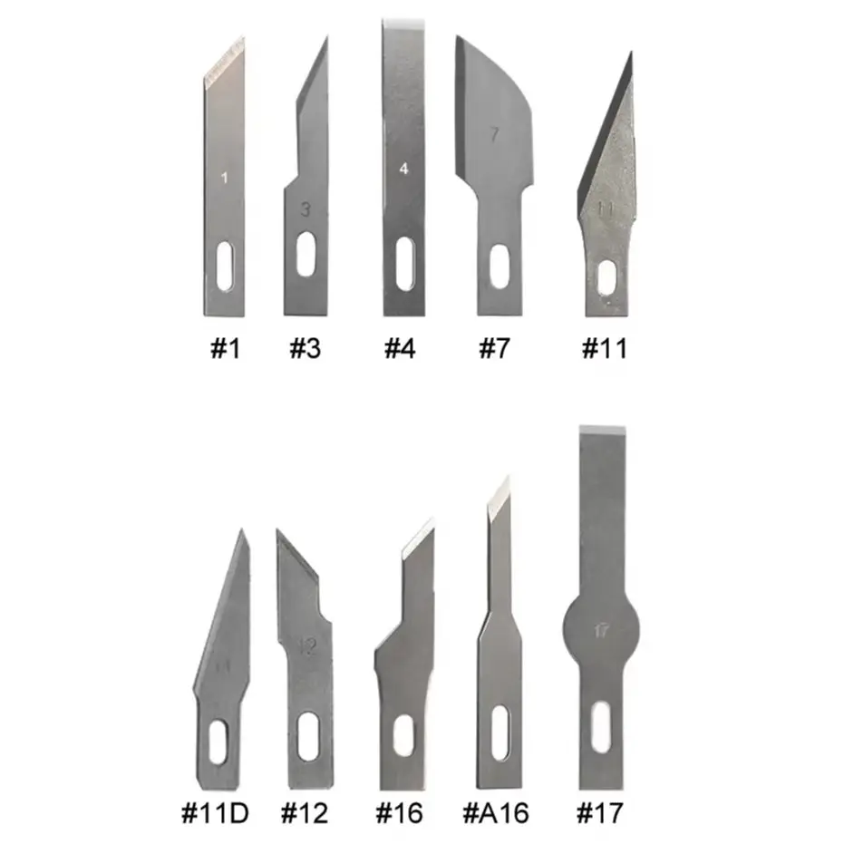 Sculpture Graver Carving Knife Carver Manganese Steel Blade #1 #3 #4 #7 #11 #12 #16 #17 Replacement 1000pcs/lot