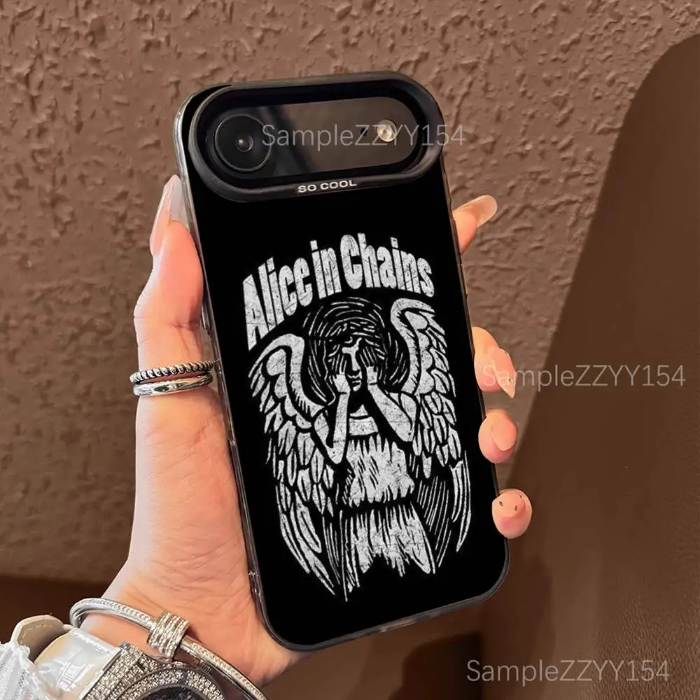 Band A-Alice in Chains Phone Case For iPhone 17,16,15,14,13,12,X,8,Pro,Max,Plus,E,SE4,Air,Mini Black IMD Matte