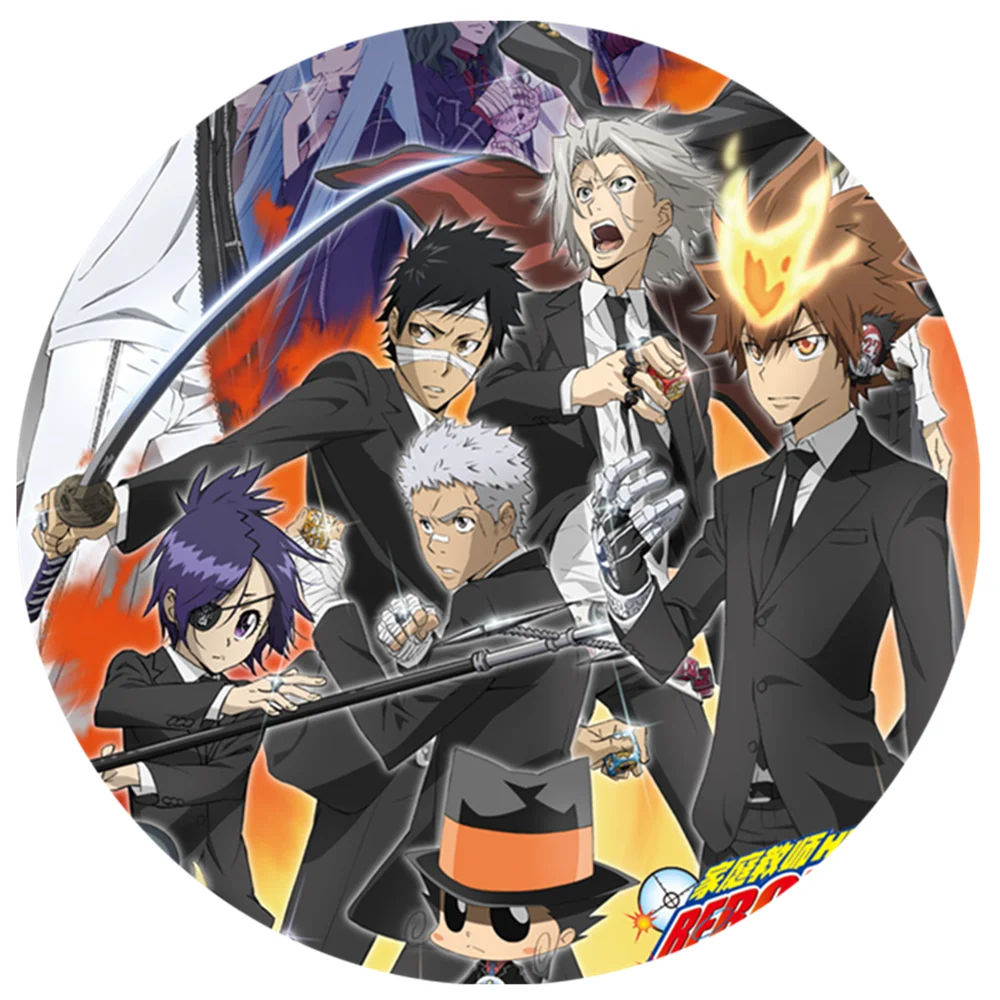 58mm Anime Katekyo Hitman Reborn Sawada Tsunayoshi Gokudera Hayato Cosplay COSTUME Badge Pin SPTE Tinplate Brooch﻿ Prop Gilf