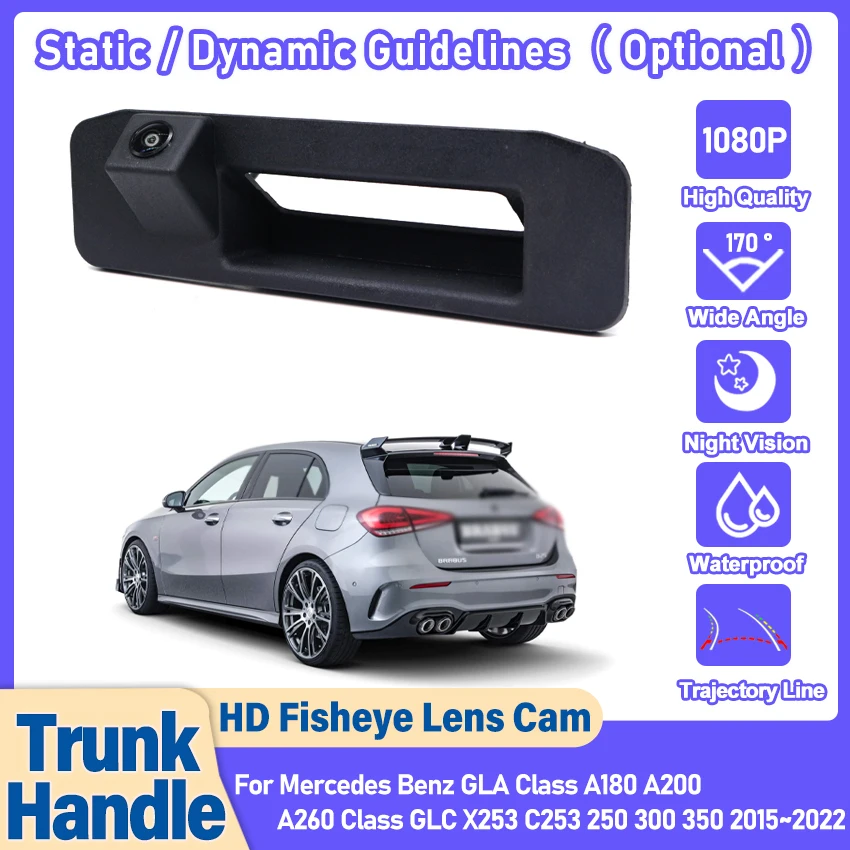 

170 ° HD ночного видения 1080P объектив «рыбий глаз» автомобильная камера заднего вида с ручкой багажника для Mercedes Benz V-Class Vito W447 2013 ~ 2016