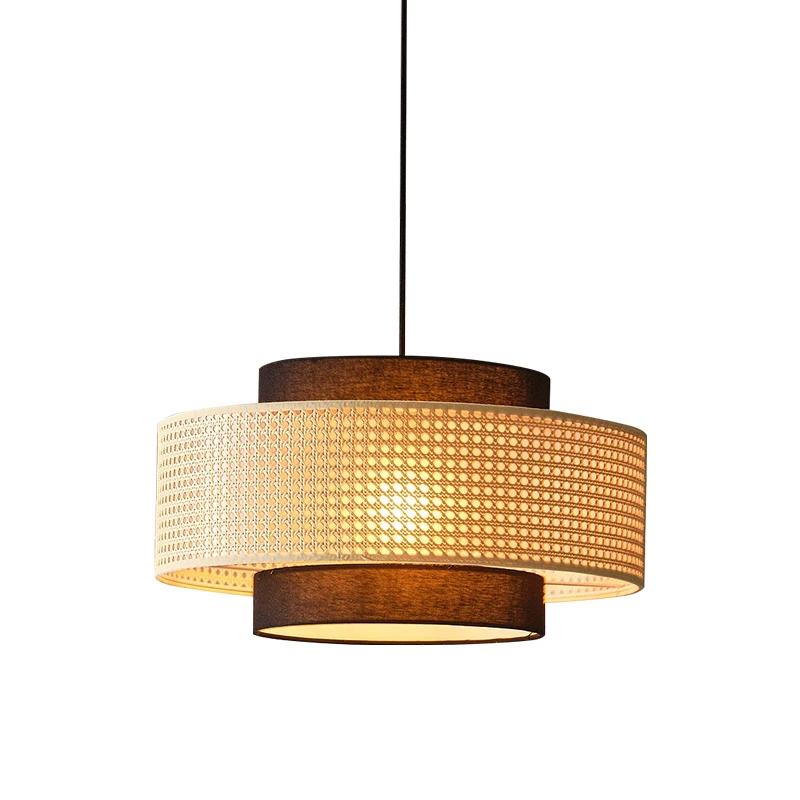 

Japanese-style chandelier restaurant bar dining room tea room and breakfast living room wabi-sabi retro rattan Zhongshan lamps