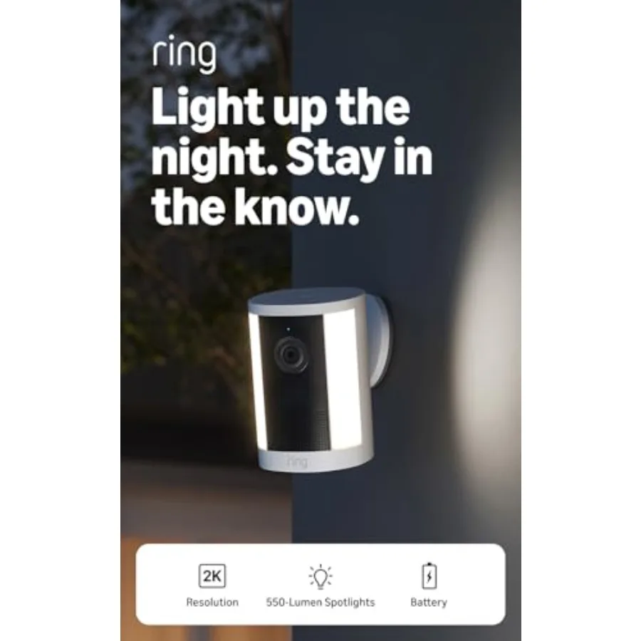 

Home or business security ring spotlight cam battery newest model wide-angle retinal 2k video 6x enhanced zoom motion-activated
