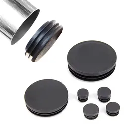 8 Stuks Zwarte Ronde Plastic Blanking Einde Dop Buis Inzetstukken Plug Stop Insert Stop Stop Voor Stoel Been Pijp Tapon Tubo