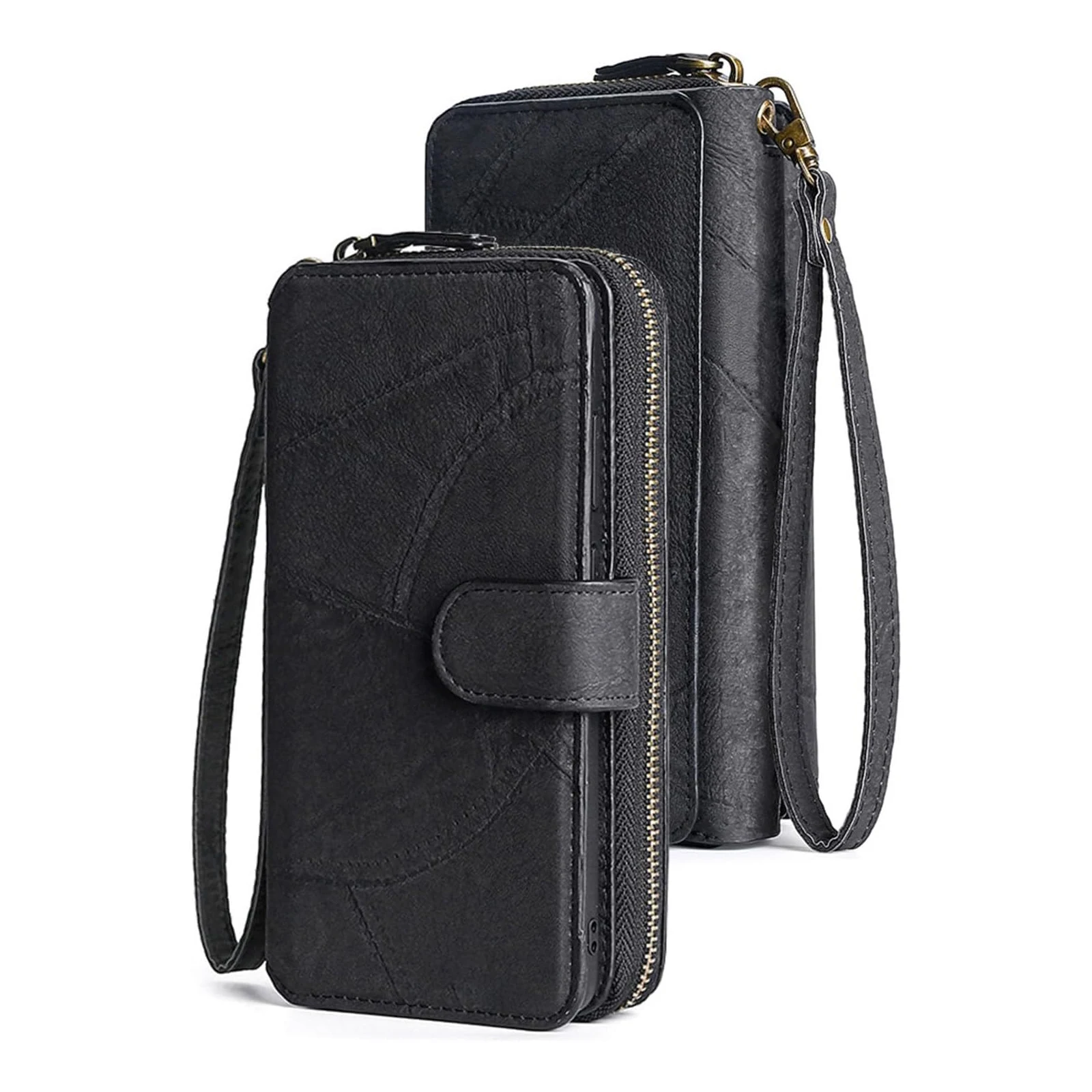 

Кожаный чехол-кошелек для iPhone 16/16 Plus/16 Pro/16 Pro Max - магнитная застежка, акриловый зеркальный дизайн, защитная оболочка на весь корпус