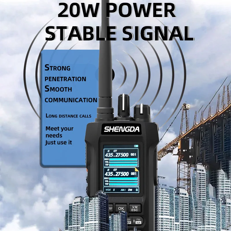 วิทยุสื่อสาร SD-R8 จับคู่ความถี่ด้วยปุ่มเดียว สแกนช่องสัญญาณ UHF/VHF 4 ย่านความถี่ หน้าจอ LCD พอร์ต Type-C / แท่นชาร์จแบบตั้งโต๊ะ