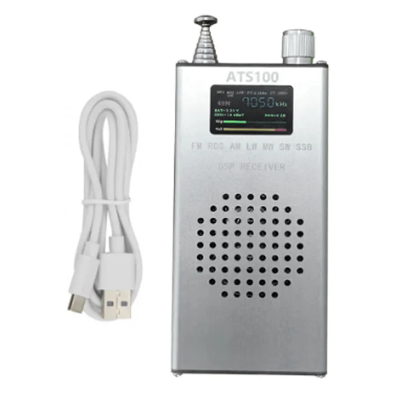 

ABVO-ATS100 SI4732 150K-30MHZ 64M-108MHZ All Band Receiver FM RDS AM LW MW SW SSB DSP Radio With Case Battery