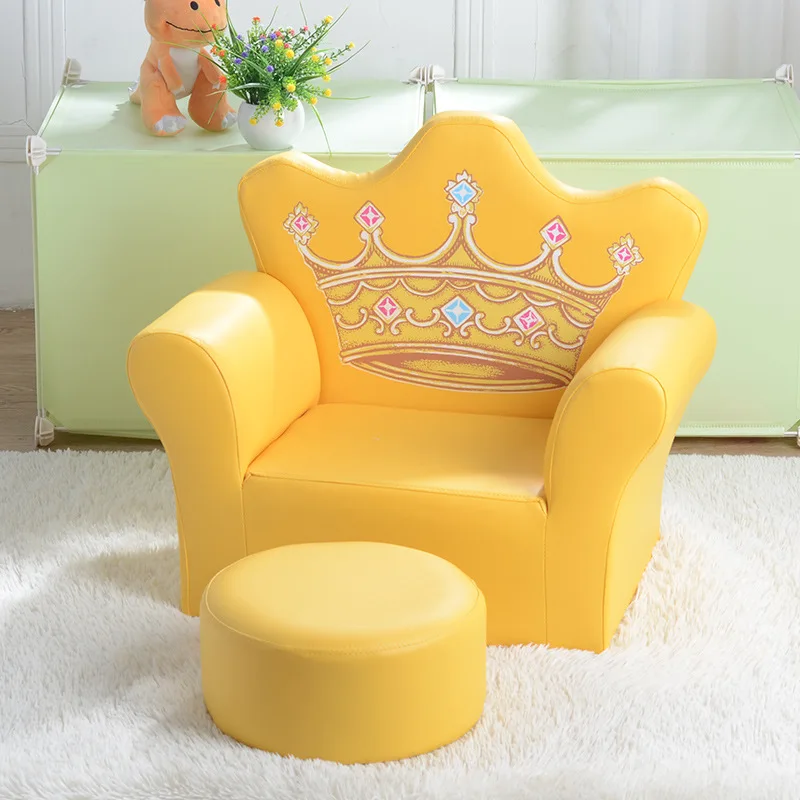 Europese Betaalbare Zeefdruk Kroon Modellering Comfortabele Stoel Schatstoel Kinder Prinses Sofa