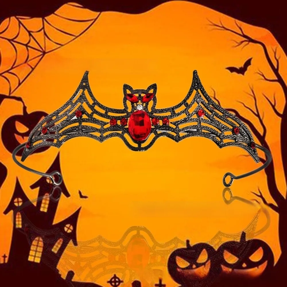 

Elegant Metal Halloween Bat Hairband Sparkling Dark Rhinestone Crowns Korean Style Cosplay Props Halloween Tiara Ladies