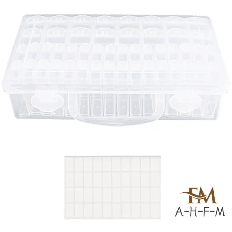 48 Compartment Storage Box Clear Seed Bead Organizer Small Removable Container With Lid For Diamond Painting Small Beads