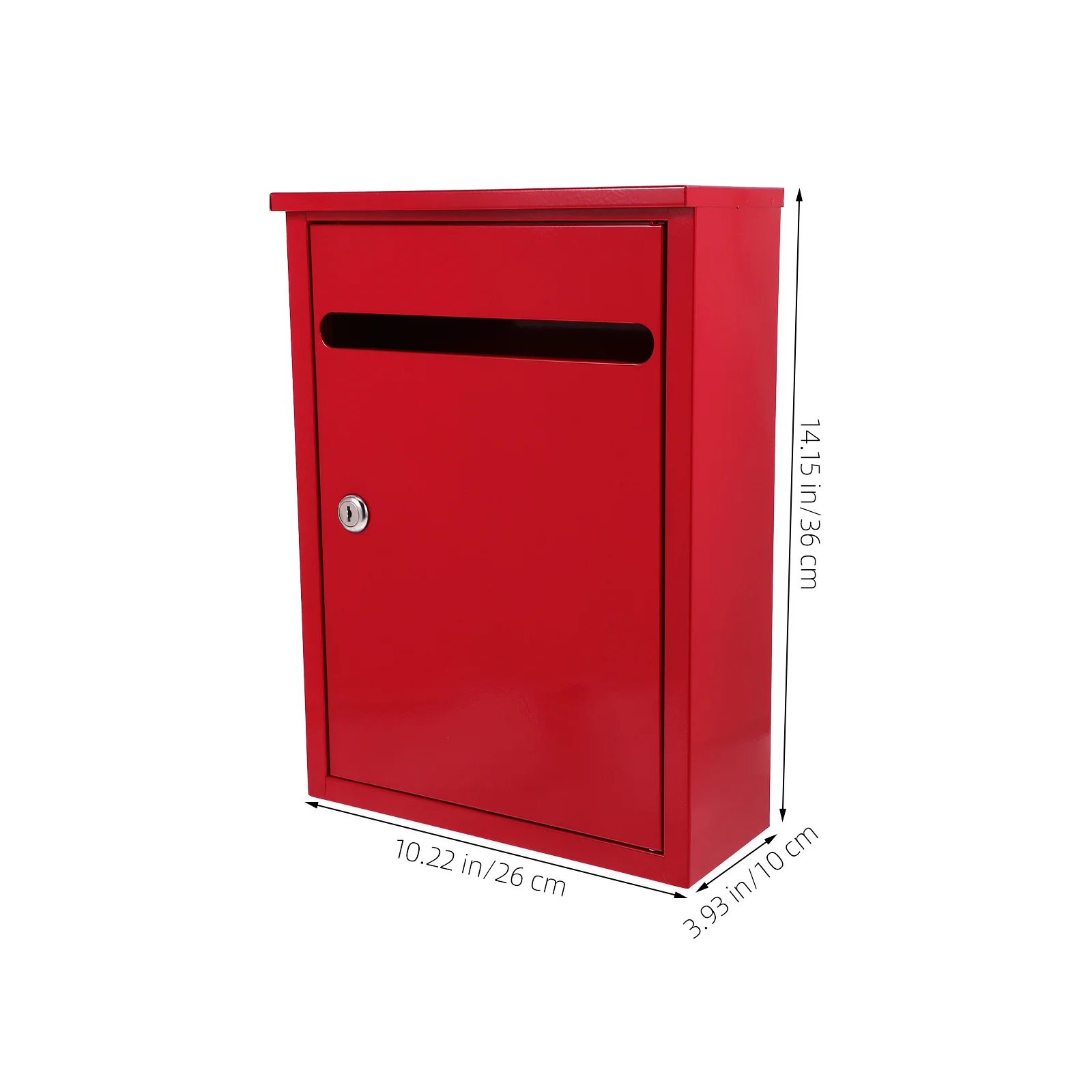Iron Security Mailbox Lockable Outdoor Wall Mounted Large Letter Box Suggestion Box for Donation Complaint Feedback
