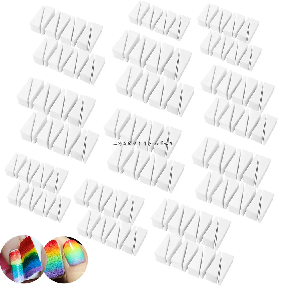 48/64/96/120/144 Pcs Soft Sponges Gradient Nail Art Stamper Tools Color Fade Manicure DIY Creative Nail Accessories Supply Tool