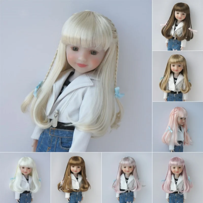 Full sizes Doll Hair JD529 Oblique Braid Neat bangs Long Synthetic Mohair BJD Wig 1/8 1/6 1/4 1/3 Qbaby Pullip Blythes Doll wigs