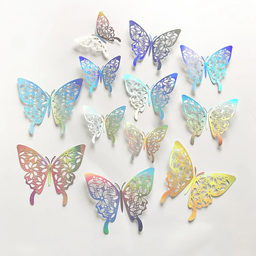 Cutout Wall Stickers Widely Used Glow Gradient Pet Household Products 3d Stickers 3d Hollow Out Design No Fading 10 Models 1 Set