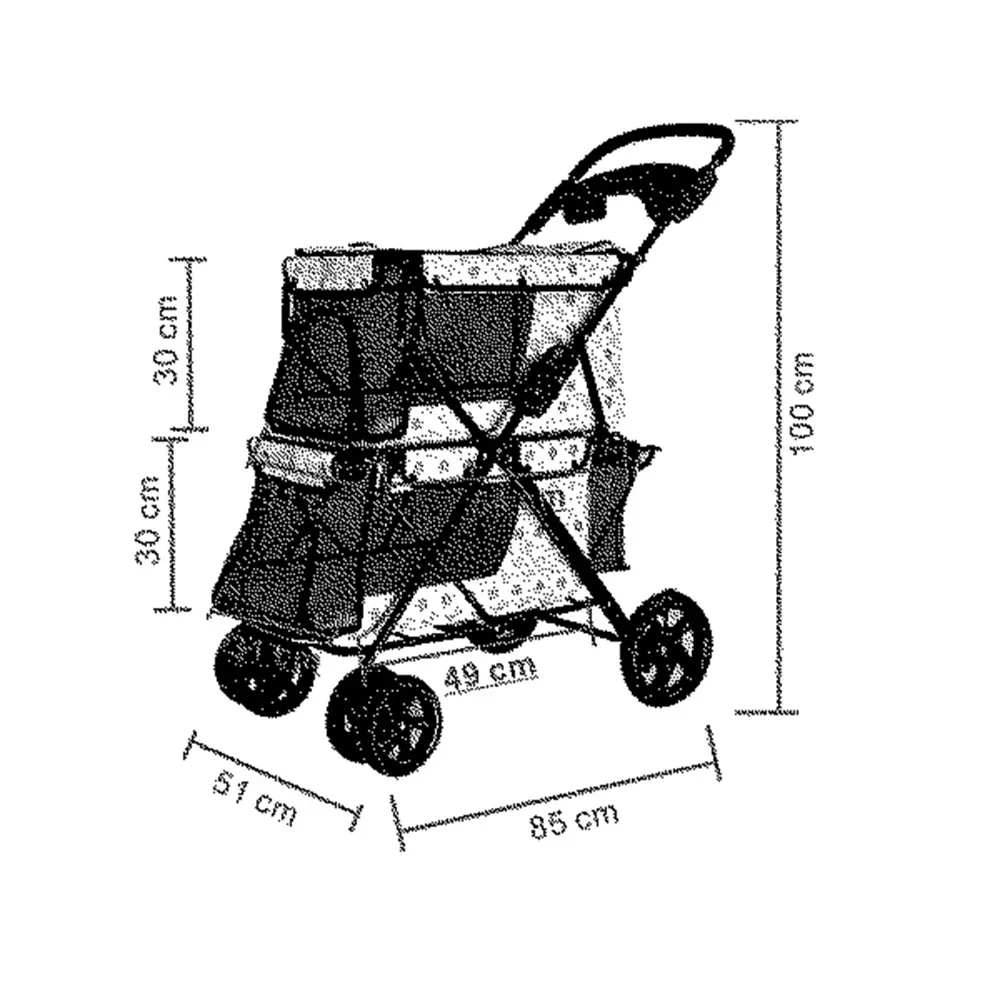 Twins Pet Cat Carrier passeggino pieghevole doppio passeggino Pull Cart a quattro ruote Shock Dog Transporter Bags Travel BL04 Pet Carrier