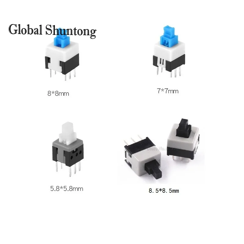 40Pcs Non-Self-Locking Switch / Self-Locking  5.8*5.8 7*7 8*8 8.5X8.5MM Key  Cap 