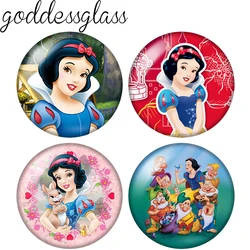 Disney Princess Snow White and the Dwarfs 12mm/18mm/20mm/25mm Round photo glass cabochon flat back Making findings for bracelets