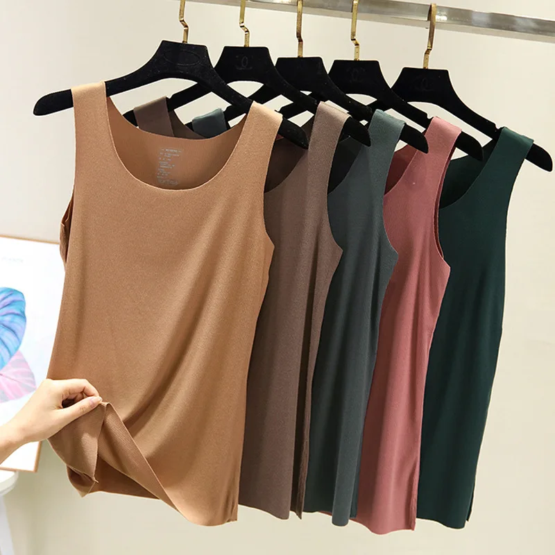 Women seamless Tank Tops V-Neck Casual Sleeveless Vest basic Shirt Tee Tops Solid 12 colors