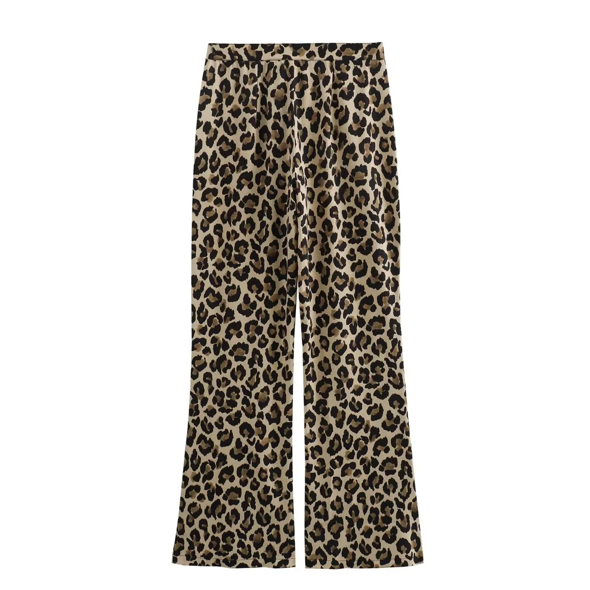 HXAO Elegant Leopard Pants 2025 Women\'s Spring Vintage Printed Long Trousers Ladies Fashion Casual Office Wide Leg Y2K Pants