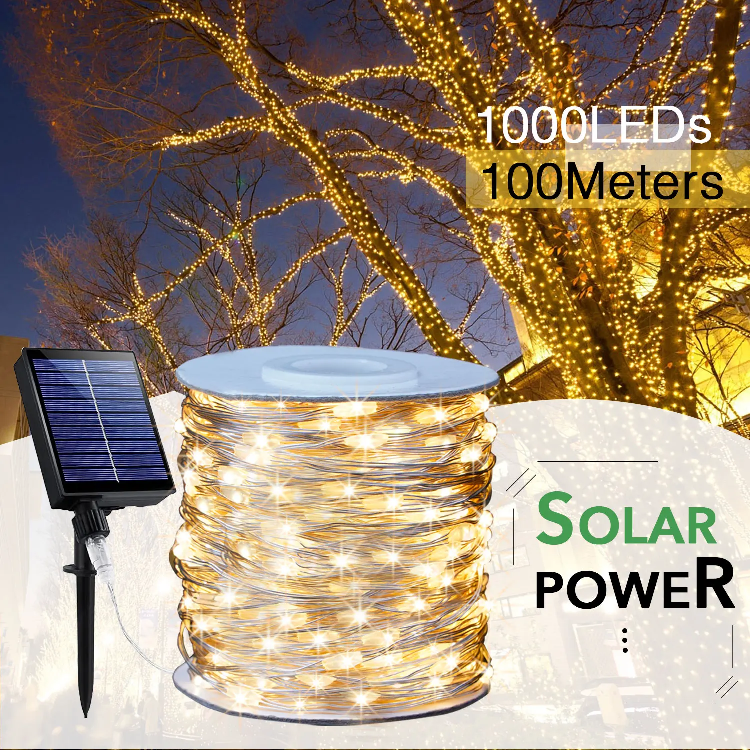 10m/20m/30m/100Meters Solar String Fairy Lights Waterproof Outdoor Garland Solar Power Lamp Party Holiday Christmas Decoration