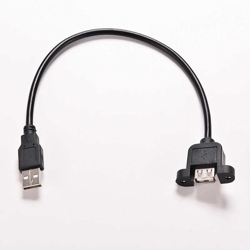 Hot Sale Molded Panel Mount Extention Port Cable USB 2.0 Male to Female Panel 30CM USB 2.0 A Male to USB2.0 A Female Extension