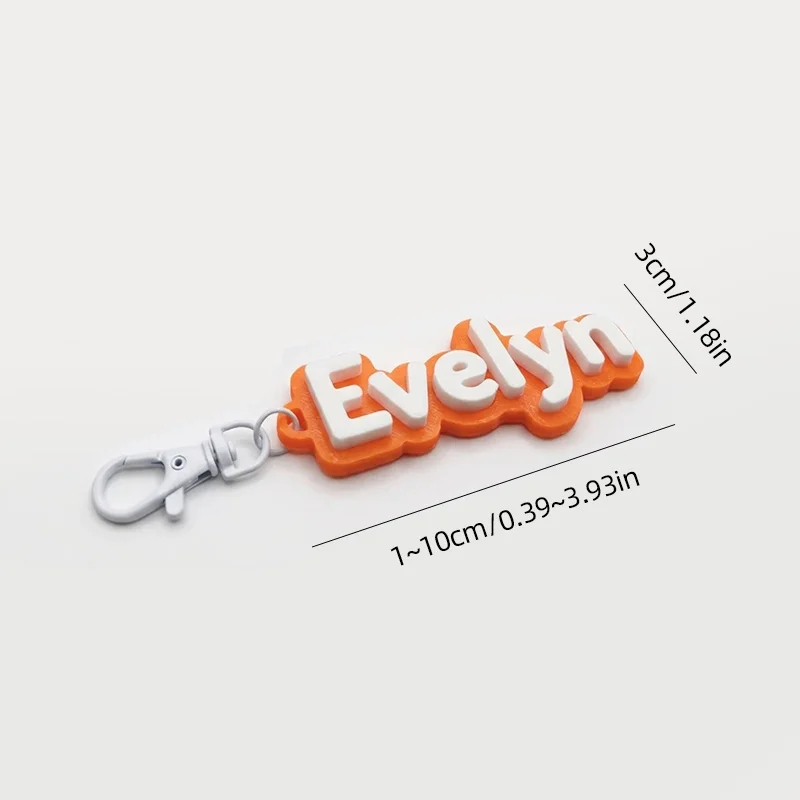 Custom 3D Name Acrylic Keychain, Anti-lost Bag Tag, Personalized Gift for Friends Family