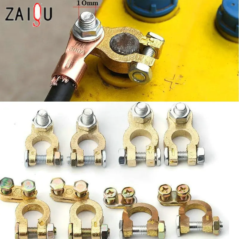 2pcs Battery pile head copper clip  Suitable for automotive batteries  Terminal collet  Positive and negative connector clip