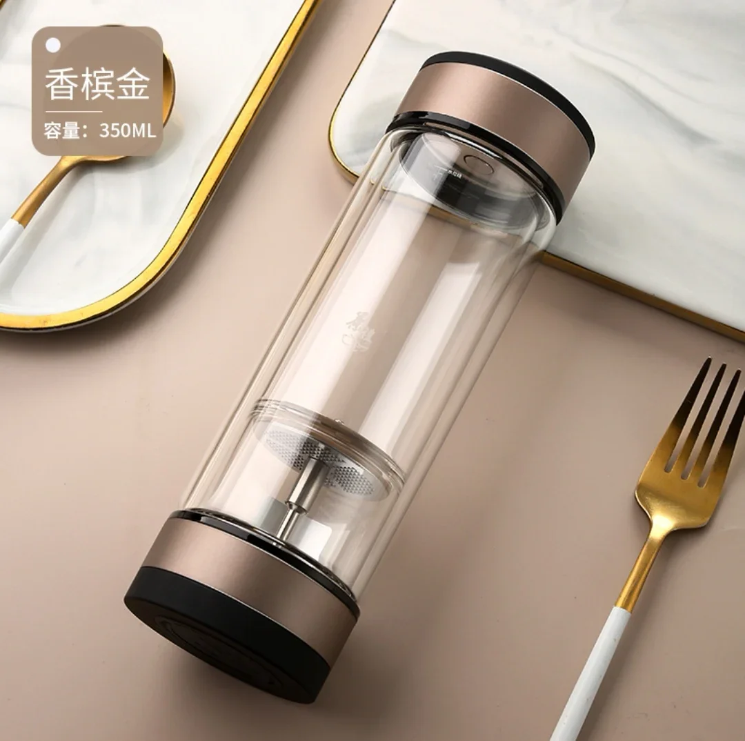 

#Double-layer glass tea cup high-end gift box rotating tea water separation cup heat-resistant and anti-scald