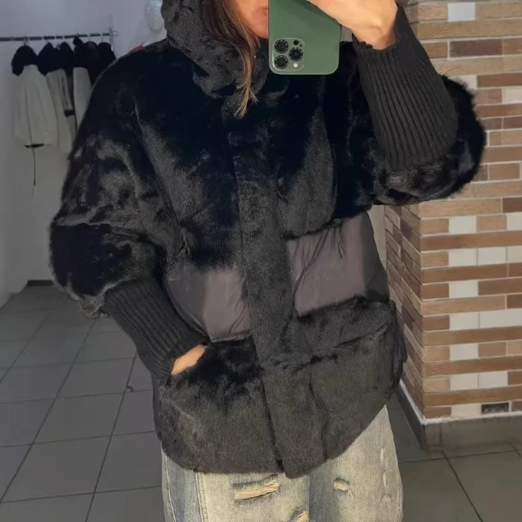 

2025 Elegant Women's Winter Parka Thickened Hooded Coat Zipper Button Parka Warm Casual Loose Solid Color Jacket Cardigan