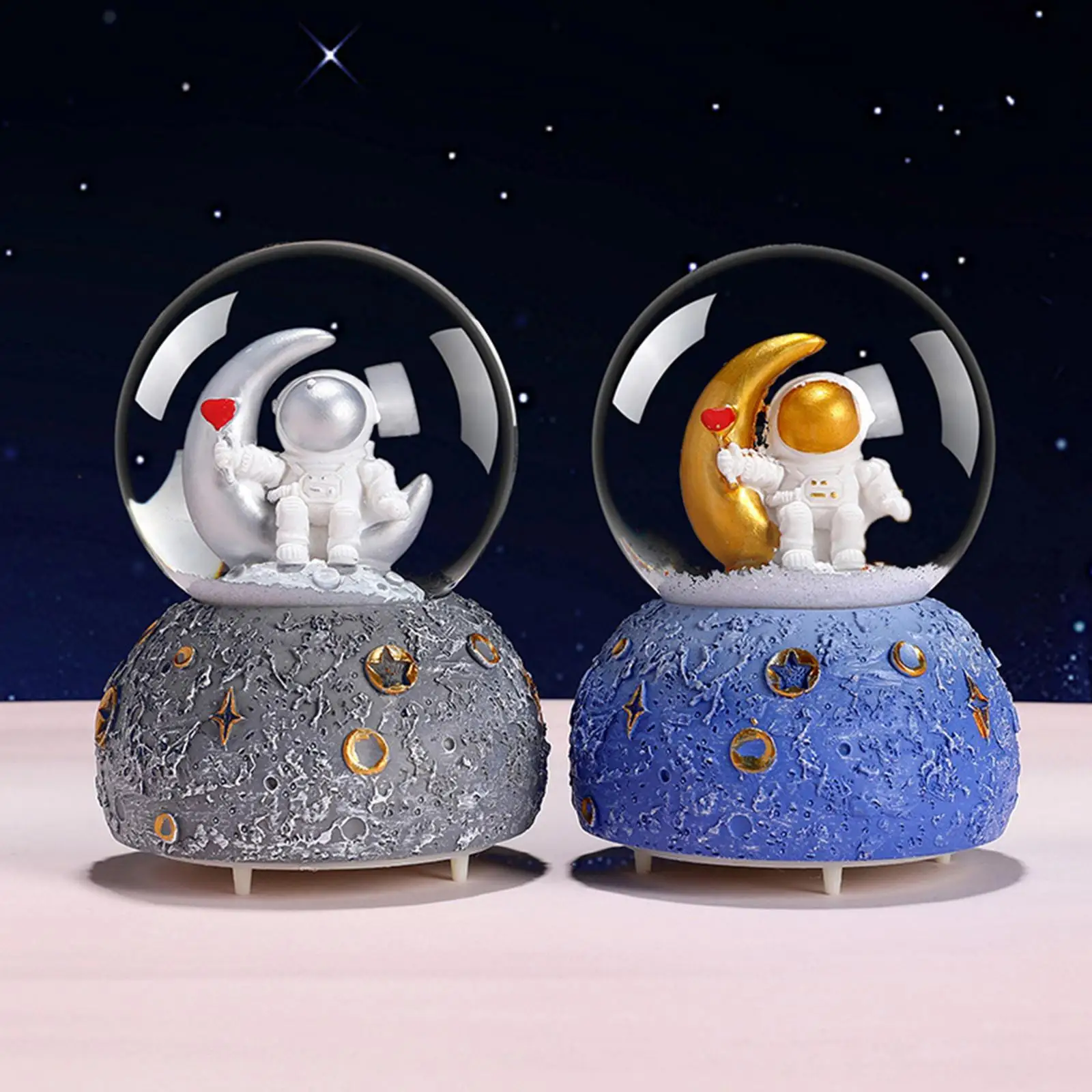 Astronaut Snowflake Crystal Ball Music Box Musical for Birthday Boys