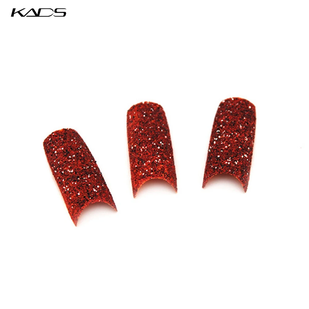 70pcs/pack Acrylic False French Glitter Fake Nails Press ON Nail Art Tips Manicure Fashion False Nails Red Orange Green