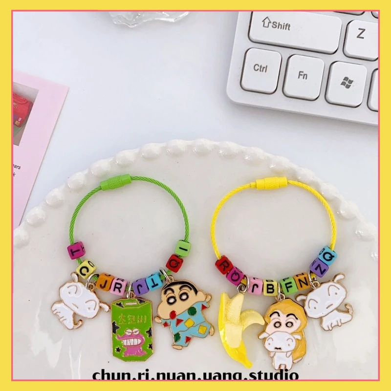 Creative Cute Anime Crayon Shin chan Peripheral Cartoon Color Keychain Girl Bag Pendant Accessories Gift for Best Friends