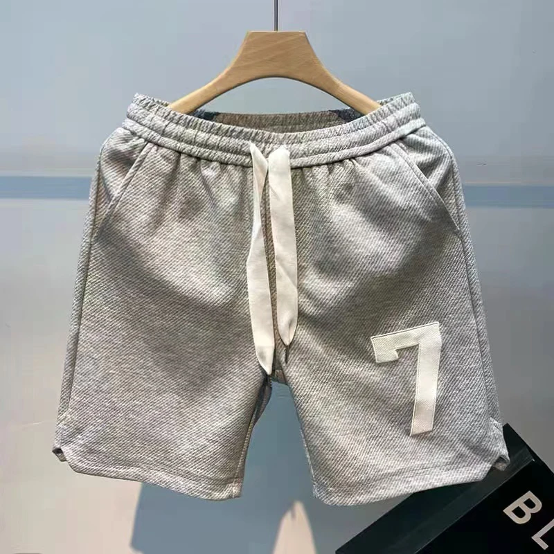 Shorts pour hommes, Streetwear d'extérieur, pantalons décontractés à cinq points pour femmes, imprimés numéro 7, noir, gris, vert, nouvelle collection été 2022