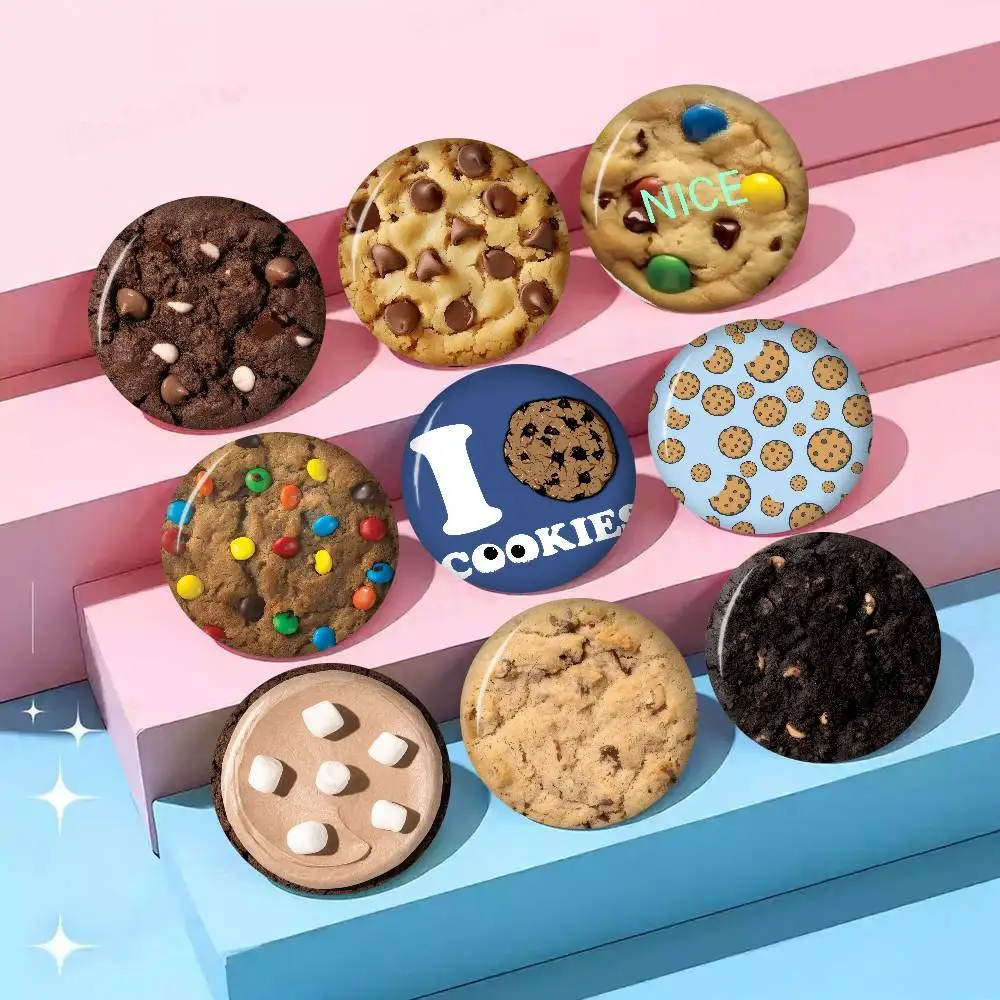 Broches de Anime de Galletas Crujientes con Chispas de Chocolate, Lindos Pines de Dibujos Animados para Chaqueta, Jeans, Solapa, Accesorio de Regalo
